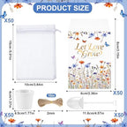 200 PCS Let Love Grow Wedding Favors for Guests Include 50 Flower Seed Packets 50 Pots 50 Organza Bags 50 Garden Shovel for Bridal Shower Wedding Party Favors, No Seeds - Image 2