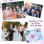 Fullhawl 50 Sets Wedding Invitations Wraps Set Pre Folded Vellum Jackets for 5 x 7 Invitations Dried Flowers Wax Seal Stickers Chiffon Silk Ribbon for Wedding Birthday Bridal Shower Craft DIY (Purple) - Image 6