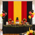 Red Black Yellow Backdrop Curtains 10x7FT, Wrinkle-Free Fabric Photo Backdrop Curtains for Mexican Fiesta Party, Latin Theme, Carnival Decor, Hip Hop Birthday, Soccer Watch, Cultural Event by Gewonelife