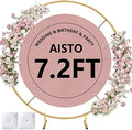 Round Backdrop Stand 7.2FT Arch Balloon Golden Metal Circle Garland Frame with Base for Wedding Arches Birthday Party Baby Shower Graduation Decoratio by Aisto