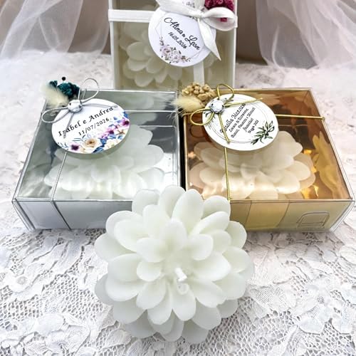 Giftsupstore Wedding Favor Guest Bulk – 100 Set of Scented Lotus Shaped Candle Party Favors – Custom Baby Shower Gifts, Bridal Shower & Personalized Bachelorette Party Favors for Adults - Red - Image 3