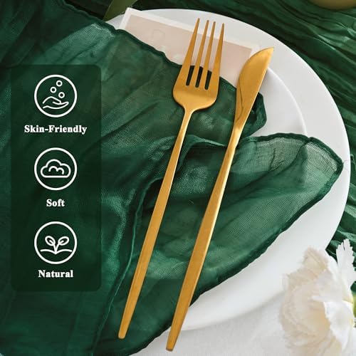 50 Pack Cheesecloth Napkins 20"x20" Emerald Green Gauze Boho Napkins - Image 2