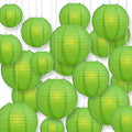 Quasimoon PaperLanternStore.com Ultimate 20-Piece Grass Green Paper Lantern Party Pack - Assorted Sizes of 6, 8, 10, 12 Inch (5 Round Lanterns Each) for Weddings, Birthday, Events and Decor by Quasimoon