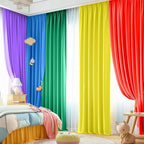 JCJ Rainbow Backdrop Curtains 5 Panels Rainbow Backdrop for Birthday Party Decorations Colorful Curtains for Girls Bedroom Classroom 10 * 7FT - Image 3