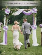 BLOSMON Fake Flowers Ball Wedding Centerpieces, 10 Pcs, Rose & Babys Breath - Image 4