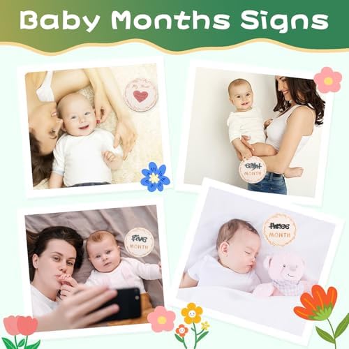 3D Baby Monthly Milestone Wooden Discs Set – 15 Pcs Baby Month Markers for Photos, Hello World Newborn Announcement Sign, My First Holiday Milestones Props Keepsakes - Image 7