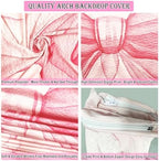 Sensfun Pink Bow Arch Backdrop Cover Girls Coquette Birthday Decorations,2-Sided Pastel Pink Bowknot Chiara Backdrop Arch Covers for Princess Wedding Bridal Baby Shower Bday Party Banner Decor 3.3x6ft - Image 5