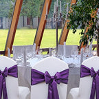 50 Pack Purple Satin Chair Ribbons, Satin Purple Chair Bows Sashes Ties for Wedding Party Birthday Decor - Image 3