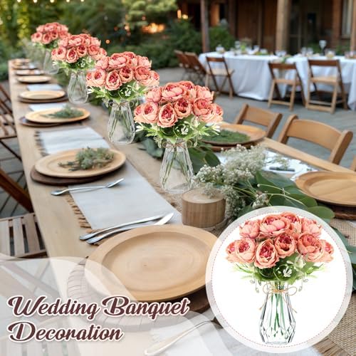 Zeyune 37 Pcs Silk Peonies with Vases Fake Flowers,Coffee,Perfume - Image 6