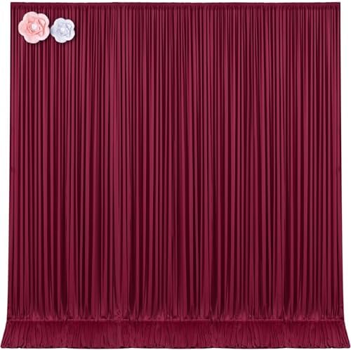 10ft x 15ft Burgundy Wrinkle Free Backdrop Curtains for Wedding Party Backdrops Curtain Drapes Fabric Decorations Photo Back Drop Cloth for Baby Shower Photography Stage Reception by Tao-GePartyDecorations