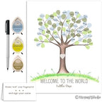Boy's Baby Shower Fingerprint Tree Set Guestbook Alternative, 11x14 Inches - Image 6