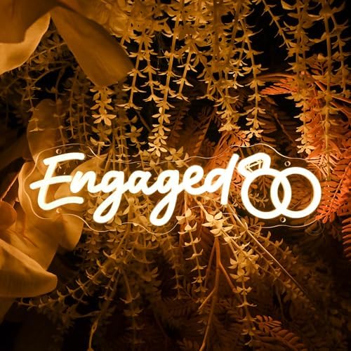 Britrio Engaged LED Neon Sign Light for Engagement Party Proposal Backdrop by Britrio