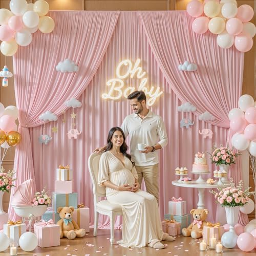 10x10ft Dusty Rose Backdrop Curtains for Wedding Parties Wrinkle Free Photo Backdrop Drapes for Photography Birthday Baby Shower Soft Fabric Party Backgournd for Photoshoot 5x10ft, 2 Panels - Image 6