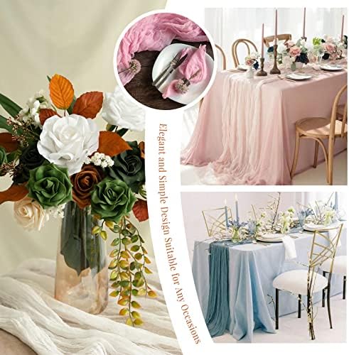 12 Pack Cheesecloth Table Runner 35 x 120 inch Long Boho Cheese Cloth Gauze Table Runners Semi Sheer Table Runner for Wedding Decor, Bridal Shower, Birthday Party (Light Pink) - Image 6
