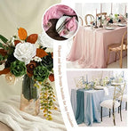 YMHPRIDE 12 Pack Cheesecloth Table Runner 35x120in Orange Table Runner - Image 6