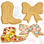 Boots or Bows Gender Reveal Decorations Wooden Boot Bow Charcuterie Boards by Chengal