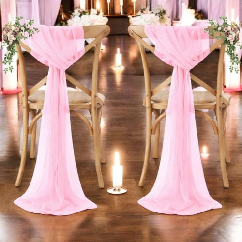 Pack of 200 Chiffon Chair Sashes for Wedding & Event Décor - Bubblegum Pink - Image 6