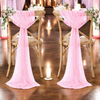 Pack of 25 Chiffon Chair Sashes for Wedding & Event Décor - Bubblegum Pink - Image 6