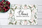 Andaz Press Custom Personalized Disposable Paper Placemats, 12 x 18 Inch, Set of 25, Custom Bridal Shower Navy Blue Floral, Tableware, Dining, Tabletop, Table Setting for Bridal Shower - Image 4