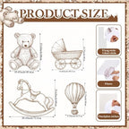 Eaasty 4 Pcs Neutral Bear Baby Shower Cutouts, Large Animal Stand-ups Decor - Image 3