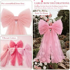 6 Pcs Big Pink Mesh Bows for Backdrop 31.5"x19.7" - Image 3