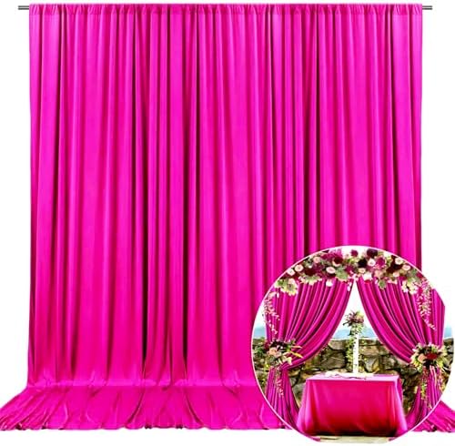 10 x 7 Feet Rose Red Backdrop Curtain for Partie, Background Curtains for Photoshoot, Birthday, Wedding, Halloween, Thanksgiving, Christmas Day, New Year Party Decorations 5Ft x 7Ft, 2 Panels by ZEBMOON