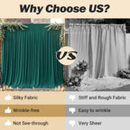 16ftx10ft Wrinkle Free Hunter Green Backdrop Curtain - 10 Feet Photography Backdrop Drapes, Silky Polyester Back Drop Cloth for Wedding Baby Shower Balloon Arch Background - Image 7