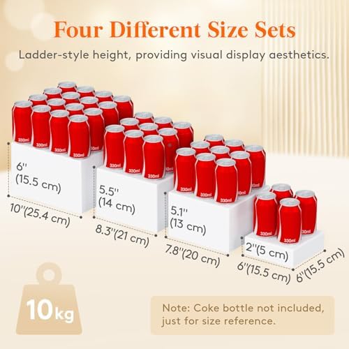 Lifewit Buffet Risers, 5 Pcs Plastic Dessert Table Display Set, Black - Image 2