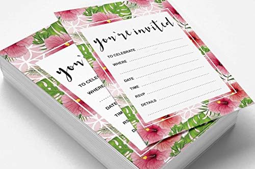Pack Of 30, You're Invited Invitations With Envelopes, Floral Invites for Your Wedding, Bridal Shower, Baby Shower, Birthday Invites Fill-In Style 5 X 7 Inches - Image 3