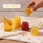 3 oz Mini Glass Honey Jars 48 pcs Honey Jars with Wood Dippers - Image 2