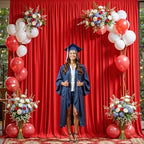 Red Backdrop Curtain for Parties Wedding Wrinkle Free Red Photo Curtains Backdrop Drapes Fabric Decoration for Birthday Party Baby Shower Christmas 5ft x 7ft,2 Panels by Tao-GePartyDecorations