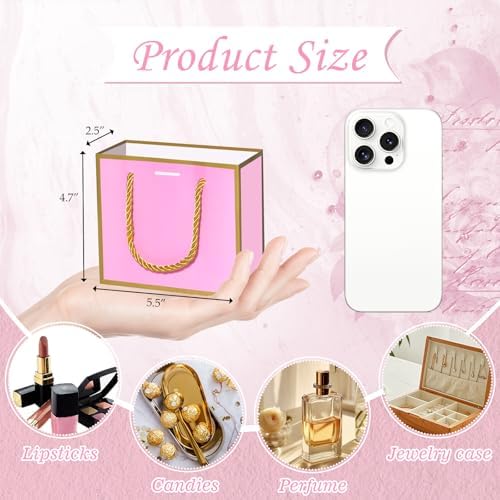 EQOREIIN 50 PCS Small Gift Bags with Handles, 5.5x 2.5x4.7 Inches Mini Bag - Image 4