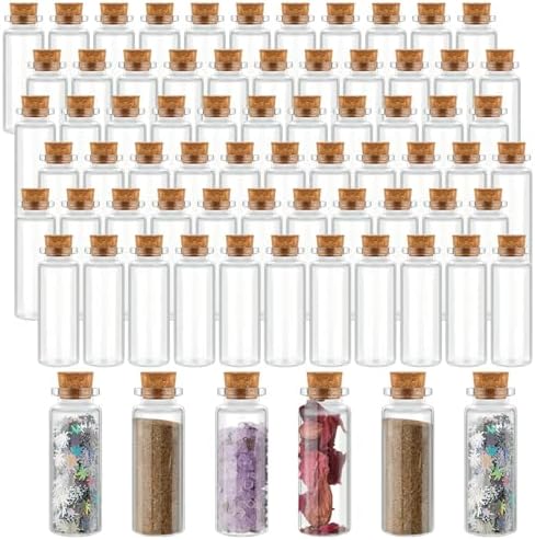 Patelai 72 Pcs Small Glass Jars with Cork Lids, Mini Bottles,40ml/1.3oz by Patelai