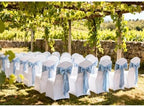 Dusty Blue Chair Sashes Bows 50 Pack Satin Chair Ties Ribbons for Wedding Party Ceremony Event Chairs Decor - Image 3