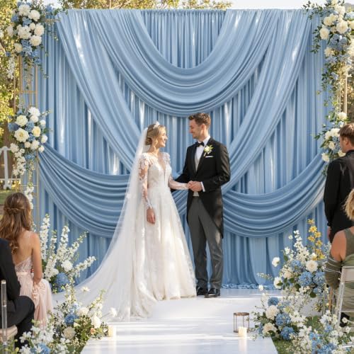 20ftx10ft Dusty Blue Sequin Backdrop Curtain for Wedding Parties - Image 3
