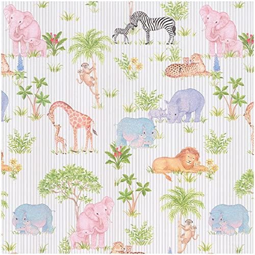 Caspari Safari Baby Gift Wrapping Paper - Six 30" x 8' Roll by Caspari