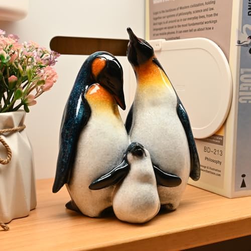 Cute Penguin Family Figurines Penguin Desk Decor Home Decor Living Room - Image 4