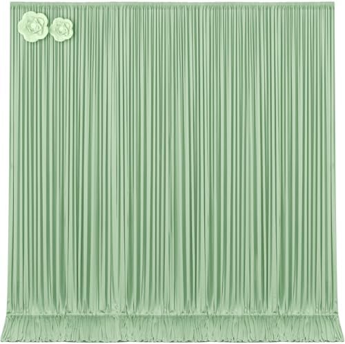 10ft x 15ft Sage Green Wrinkle Free Backdrop Curtains for Wedding Party Backdrops Curtain Drapes Fabric Decorations Photo Back Drop Cloth for Baby Shower Photography Stage Reception by Tao-GePartyDecorations