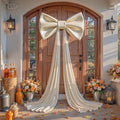 Large Beige Bow Decor, 24x16x79 Inches Big Silky Ribbon Bows for Room Wall Door Decorations Oversized Coquette Stain Bow Party Decorations for Birthday Bridal Baby Shower Wedding Photo Booth Backdrop by Besutolife