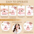 Audio Guest Book Wedding Phone, Vintage Voice Message Recorder Telephone with Premium Gift Box for Special Events,Bridal Shower,Birthday Party,Baby Shower,Anniversary (Pink) - Image 6