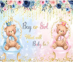 10x8ft Gender Reveal Backdrop Boy or Girl Bear Gender Reveal Party Decorations Pink Or Blue Baby Shower Photography Background Cake Table Banner Studio Photo Booth Props - Image 6