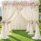 20x12ft Ivory Backdrop Curtain Panels for Parties - Wrinkle Free Polyester Photo Curtain Backdrop Wedding Back Drop Fabric Drapes for Party Decorations Background for Photography - Image 4