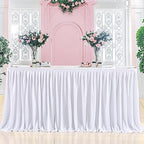Table Skirt for Teacher Desk Classroom Wedding Baby Shower, White, 11ft - Image 4
