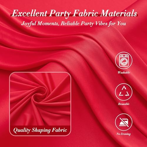 50ft x 10ft Wrinkle Free Red Backdrop Curtains for Parties, Polyester Photo Backdrop Drapes 10 Panels 5x10ft for Weddings Birthday Party Christmas Photography Background - Image 4