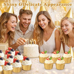 600 Pack Gold Cupcake Liners Bulk Disposable Foil Muffin Cup - Image 4