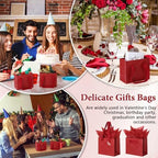 Qilery 50 Pcs Wedding Paper Gift Bags Bulk with Tissue Paper Small Gift Bags with Handle and Tags for Birthday Wedding 4th of July Party Business(Dark Red,4.7 x 2.4 x 3.9'') - Image 4