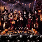 Kochorie 100 Ft x 54 Inch Halloween Graveyard Skeleton Tablecloth Roll with Cutter Box Waterproof Plastic Horror Theme Skeleton Ghouls Photography Backdrop for Halloween Spooky Party Decor - Image 7