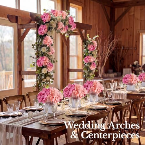 65PCS Hydrangea Artificial Flowers with Stronger Bendable Stems, Premium Silk Faux Hydrangea Flowers Bulk for DIY Wedding, Arches, Baby Showers & Event Decor(Pink Mix) - Image 6