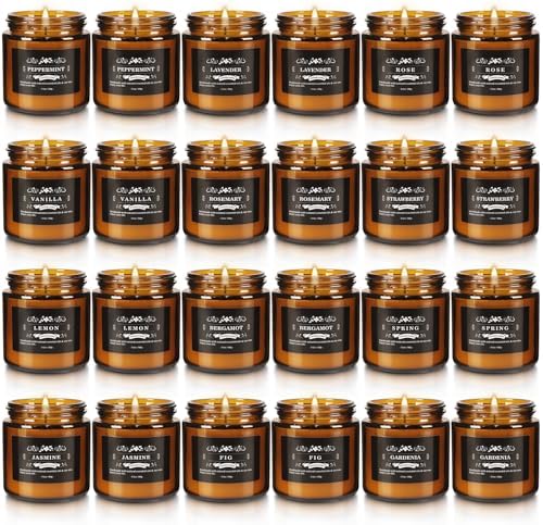YOROXRG 24 Pcs Scented Candles with Added Natural Essential Oils, 3.05oz, Suitable for Various Festivals, Parties, Yoga, and Home Scene by YOROXRG