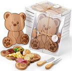 Ziliny 12 Set Baby Shower Prize Bear Shaped Cheese Board Gift, Acacia Color by Ziliny